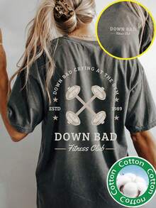 EMERY ROSE 女士圆领运动印花衬衫 - 休闲圆领上衣 - 轻薄T恤，适合所有季节 - 彩色 - 查看 1