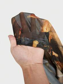 FeverCity Men's Retro Tropical Print Slim Fit Long Sleeve T-Shirt - Multicolor - View 7