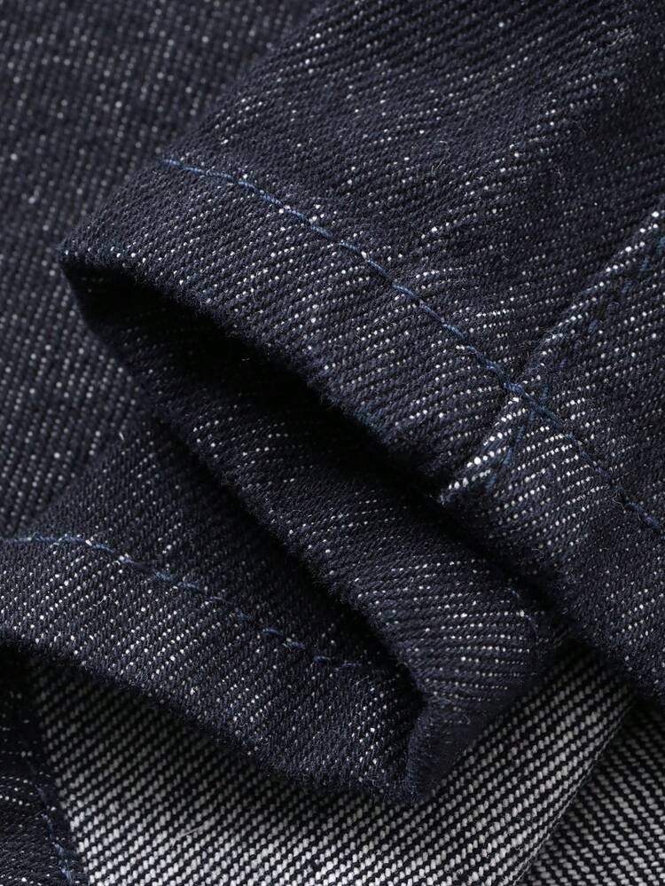 Women's Collared Waist Cinched Long Sleeve Denim Shirt And Straight Leg Jeans Casual Denim Suit