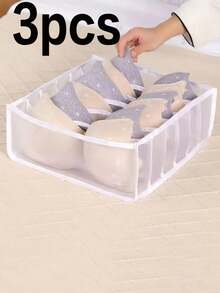 White Mesh Underwear Organizer Drawer Divider Multifunctional Closet Storage Box See Through Design Foldable Space Saving Solution - White - View 13