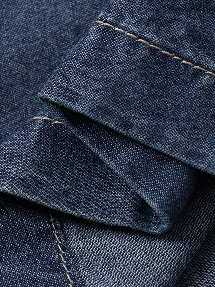 Women's V-Neck Denim Vest Top And Straight Leg Jeans Casual 2-Piece Suit