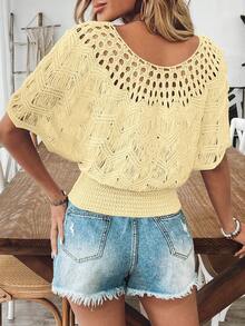 New European & American Style Casual Slim Fit Knitted Pullover Sweater For Women, Fashion Knit Top - Light Yellow - View 2