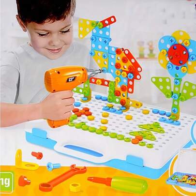 MINKOJA MINKOJA STEM Toys, Design And Drill Toy, Construction Games With Toy Drill, Creative Engineering Building Kits, Educational Toys For Children,Easter,Easter Gift,Childen's Daykids Toys,Party Bag Fillers,Other Kids Early Development & Activity Toys