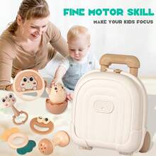 MINKOJA - SELECTS 7合1婴儿玩具套装，包括响铃玩具、抓握玩具、行李箱玩具、运动玩具，适合复活节、复活节礼物、儿童节、婴儿用品、婴儿玩具、婴儿感官玩具、婴儿摇铃和毛绒圈 - 彩色 - 查看 3