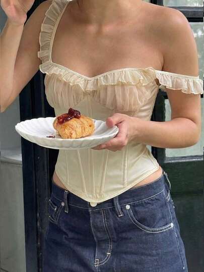 Aloruh Áo ngực có gọng ren phối họa tiết thanh lịch dành cho nữ, thích hợp để đi chơi, hẹn hò, phối cùng quần jeans, thoải mái khi mặc.