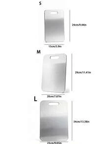 1pc/3pcs Stainless Steel Cutting Board, Multifunctional & Practical, Minimalist Design - Silver - View 10