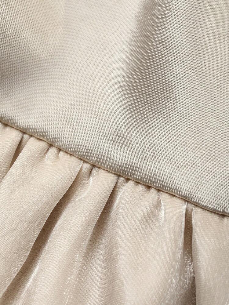 Young Girls Round Neck Satin Bow Korean Style Formal Party Birthday Dress