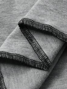 FRIFUL 女士休闲宽松落肩长袖卫衣 - 灰色 - 查看 7