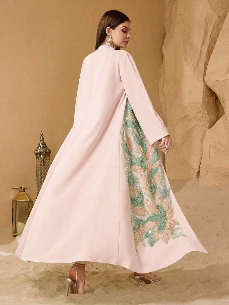 SHEIN Najma Customized Embellished Patchwork Women Loose Fashion Elegant 2 Pieces Set - Pink - View 2