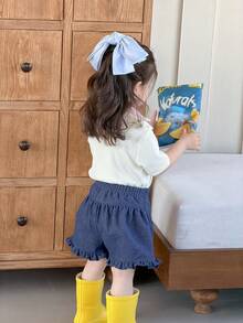 DAZY Toddler Girls' Washed Ombre Korean Style Fresh Denim, Summer - Blue - View 7