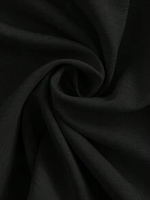 Firerie 大码纯色圆领无袖连衣裙和立领长袖外套优雅两件套 - 黑色 - 查看 8