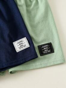 SHEIN 4件套男婴可爱卡通印花针织短袖睡衣套装，夏季基础款多件套 - 彩色 - 查看 4