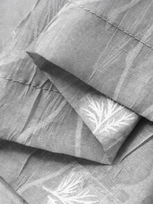 DAZY 女士休闲度假风韩版蝴蝶印花长袖衬衫和阔腿裤轻薄两件套，春夏秋季 - 灰色 - 查看 8