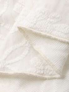 FRIFUL Women's Solid Color Layered Sheer Lace Round Neck Cardigan Sweater, Sweet Fitted Style For Spring - Beige - View 7