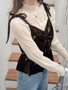 FRIFUL Women's Minimalist Print Camisole - Black - View 4