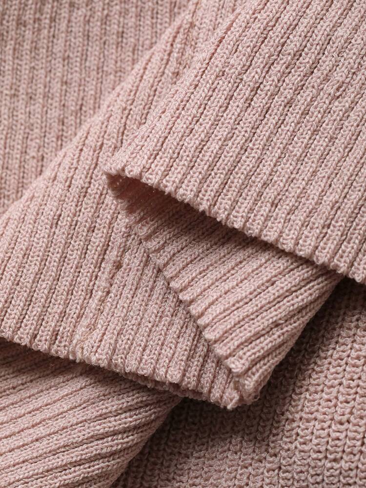 3pcs Set Knitted Lace Pearl Button Decor Camisole, Robe & Pants Women Sleepwear Suit, Autumn/Winter