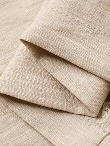 Dazy Plus 2pcs Casual Oblique Collar Top And Wide Leg Pants Set, Commuting Outfit, Spring/Summer - Khaki - View 7