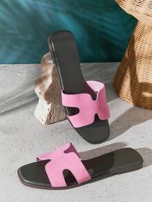 SHUZIA 史上最畅销女款奢华风镂空露趾橄榄绿鞋底淡紫色拖鞋——优雅、舒适、百搭 - 彩色 - 查看 6