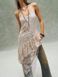 Bohemela Casual Woven Spaghetti Strap Dress For Women - Pale Yellow - View 2