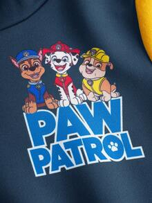 SHEIN | PAW Patrol 2件套男童卡通狗印花连帽卫衣和运动裤休闲运动套装 - 黑色 - 查看 3
