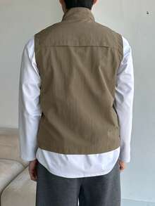 DAZY Military Green Outdoor Vest For Men, Summer - Army Green - View 2