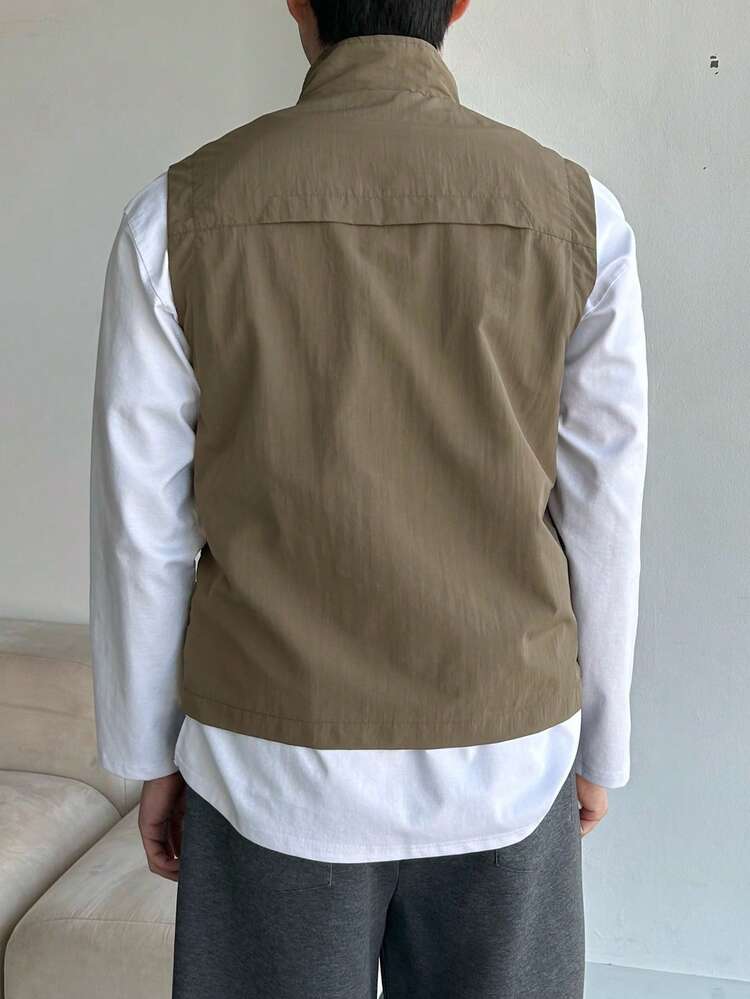 Military Green Outdoor Vest For Men, Summer
