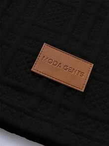 Manfinity Homme Men's Simple Print Short Sleeve Polo Shirt - Black - View 6