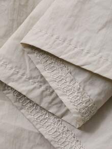 Áo khoác nữ dáng rộng thoải mái, có dây rút ở eo, viền bèo nhún và cổ đứng, áo cardigan nhẹ kiểu đường phố ngoài trời, thích hợp cho mùa xuân/hè. - Màu be - Xem 10