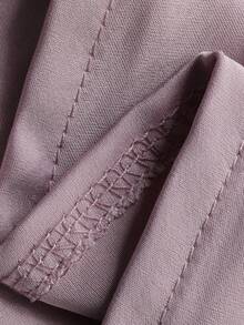 DAZY Romantic Satin & Lace Patchwork Ruffle Hem Women Nightgown - Pink - View 8