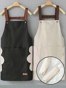 可爱创意防水围裙，带围兜，适合烹饪、家务，个性化图案设计，无袖成人工作服，厨房、浴室、家居用品供应商 - 彩色 - 查看 16