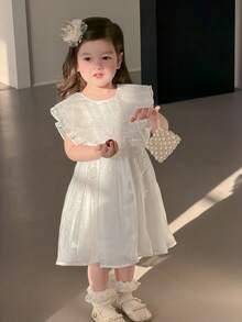 DAZY Baby Girls Summer New Lace Trim Princess Tulle Dress Backless Party Wear - White - View 12