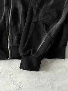 ROMWE MEN Street Life Spring Casual Men'S Distressed Washed Open Front Sweatshirt, Vintage Street Style - Black - View 5