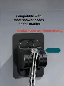 Premium 5-Mode High Pressure Shower Head Set - ABS Shower System With Adjustable Spray Modes And Wall Holder For Strong, Relaxing Shower Experience - Black - View 3