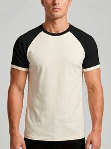 Ivalta Mexico Playera Para Caballero - Cuello Redondo Manga Corta - Combinable Ranglan - Blanco/Negro - Ver 1