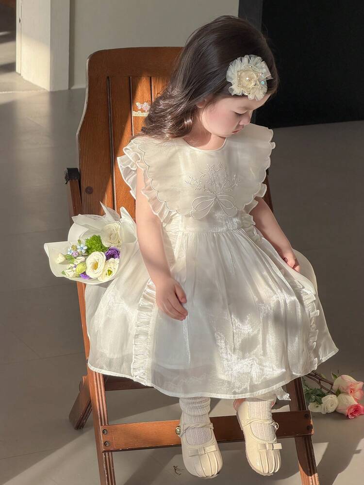 Baby Girls Summer New Lace Trim Princess Tulle Dress Backless Party Wear