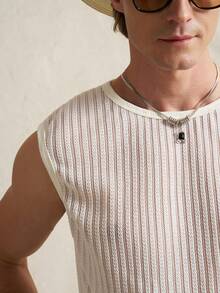 Airaco Men's Sleeveless Sheer Casual Shorts Set - White - View 5