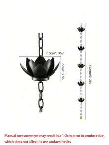 SHEIN Basic living Thick Anti-Rust Drainage Chain, Replaceable Lotus Flower Rain Chain Cup, Drainage Downpipe, And Splitter Copper Lotus Rain Chain For Courtyard Decoration - Eaves Gutter Downspout Chain