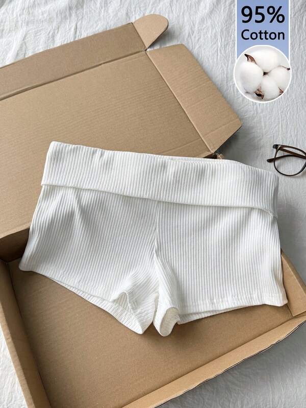 Tseoso Pantalones cortos deportivos de punto de unicolor de talle bajo, ajustados y de 95% algodón acanalado. Adecuados para uso durante todo el año. Ajuste ceñido y versátil, perfectos para el uso diario, ir al trabajo, estar en casa y para combinar con otras prendas. Estilo "chica suave", "chica limpia".