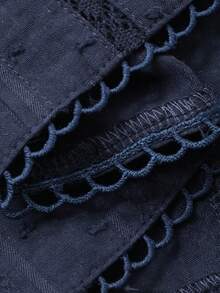 Livesso Women's Casual Sleeveless Cropped Cardigan, Bohemian , Textured Striped, Suitable For Beach, Street, Spring/Summer - Navy Blue - View 8