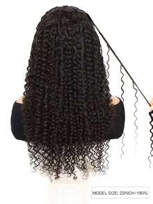 Boho Braided Water Wave Human Hair 180% Density 13x4 Bohemian Curly Ends Boho Braids Wig 18-30Inch Human Hair Wigs Curly Wave Pre Plucked Transparent Lace Natural Black Wigs - Natural Black - View 3