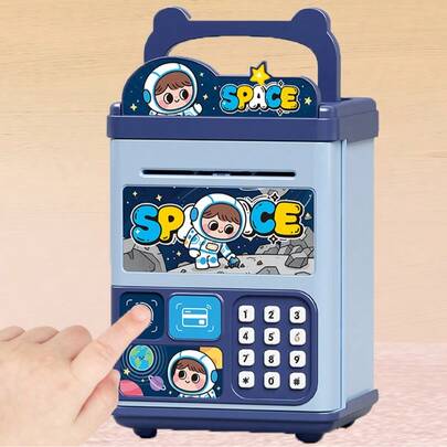 MINKOJA 1pc,Children's ATM Cash Box, Cartoon Key-Shaped Astronaut/Bear/Pony Piggy Bank, Creative Storage Box, Kindergarten Children's Birthday Gift Toy, Key Storage Cabinet,Teen Toys,Easter,Easter Gift,Childen's Day,Kids Toys,Kids Money & Banking