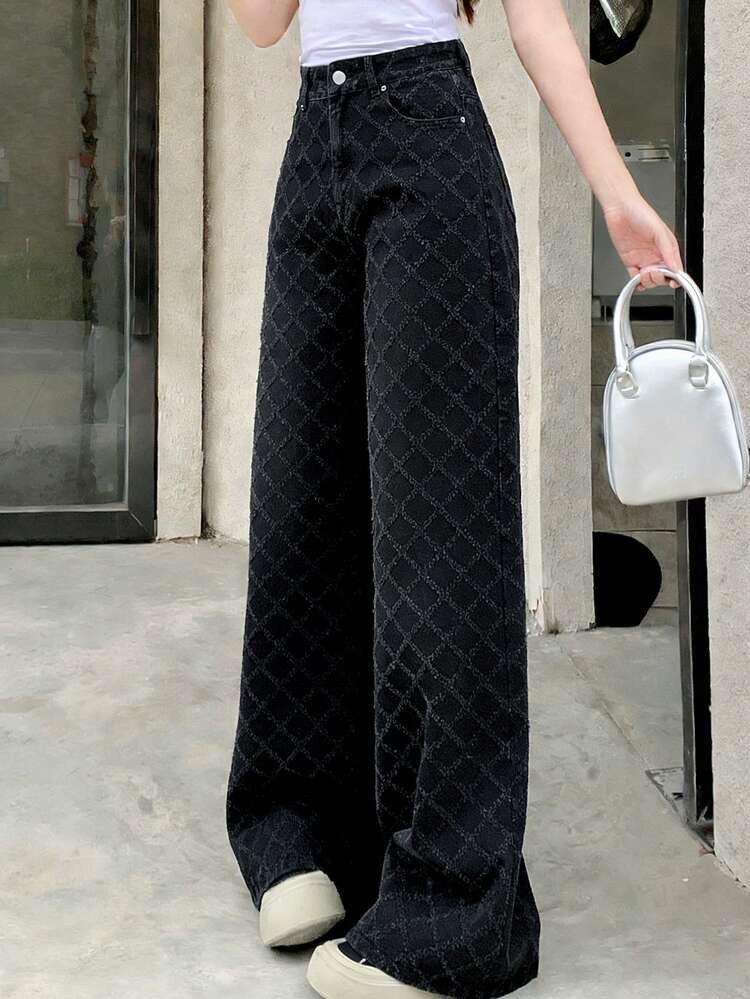 Women's Casual Loose Fit Patterned Jeans