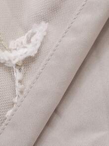 DAZY Women's Textured Fabric Loose V-Neck Long Sleeve Elegant Formal Blouse, Spring/Summer - Khaki - View 8