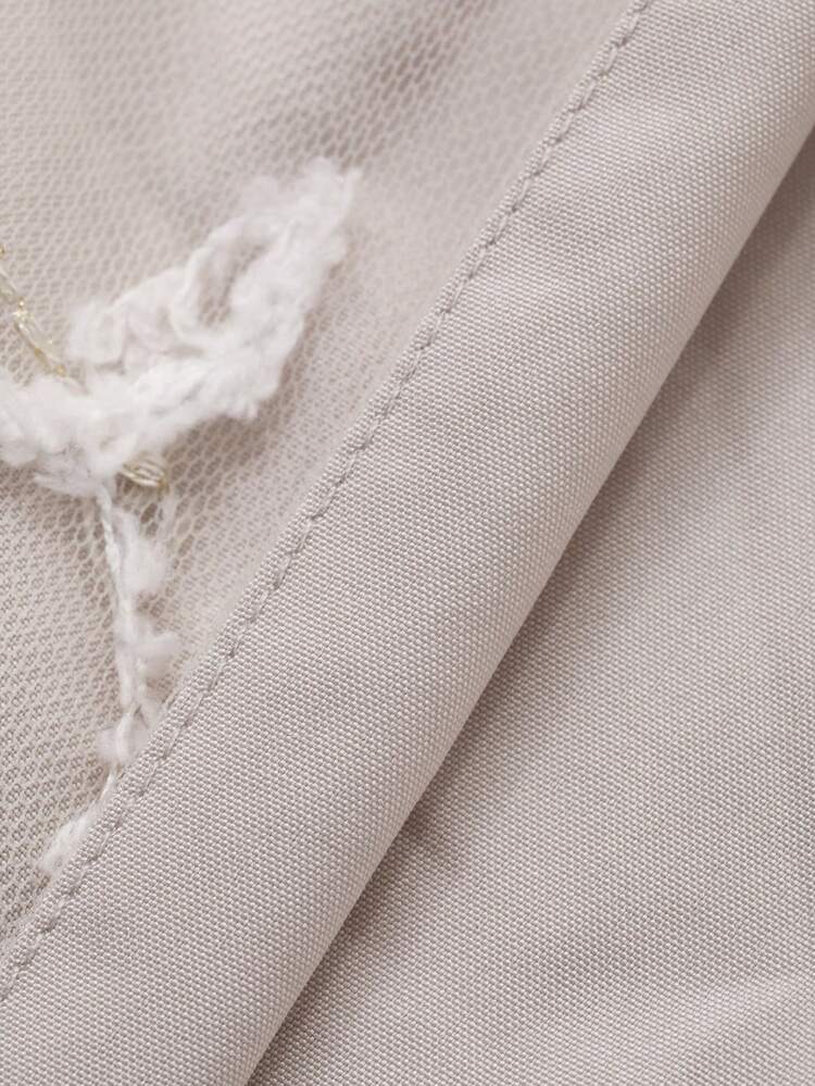 Women's Textured Fabric Loose V-Neck Long Sleeve Elegant Formal Blouse, Spring/Summer