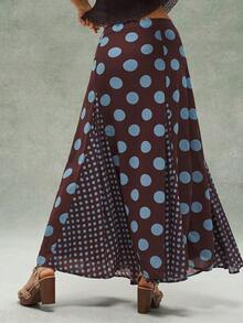 Bohemela Casual Woven Polka Dot Pattern Women Skirt