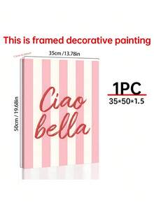 SHEIN 1pc Ciao Bella Poster Decoration, Wall Art, Girly Room Decor, Cute Wall Art, Pink Retro Poster, Wall Decoration Poster, Wall Canvas Decoration, Ideal Gift For Bedroom Living Room - Multicolor - View 13