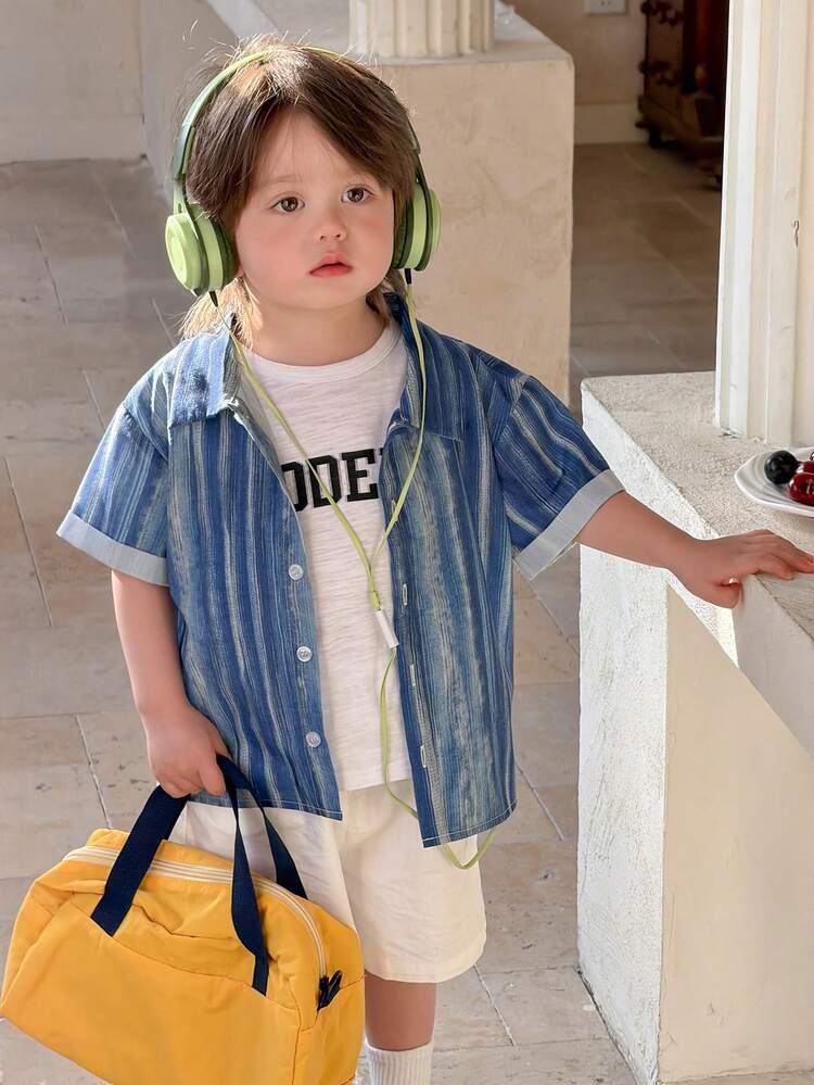 Baby Boys' Striped Casual Short Sleeve Top Summer