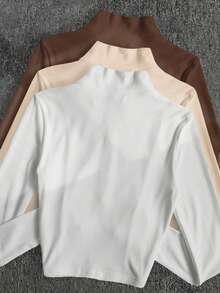 Chaqueta ligera con estampado de eslogan de carreras de color block para mujer, chaqueta deportiva casual de moda con cremallera, ajuste delgado de manga larga, adecuada para deportes al aire libre, viajes, regalo - Multicolor 6 - Ver 2