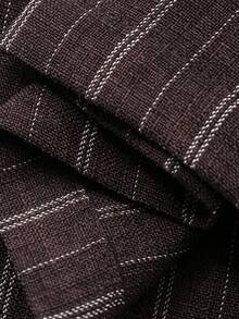 DAZY 2pcs Women's Elegant Formal Contrast Striped Sleeveless Top And Pants Suit Set, Spring/Autumn - Coffee Brown - View 7