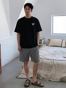 DAZY 男士字母印花短袖T恤短裤睡衣套装，夏季 - 彩色 - 查看 5